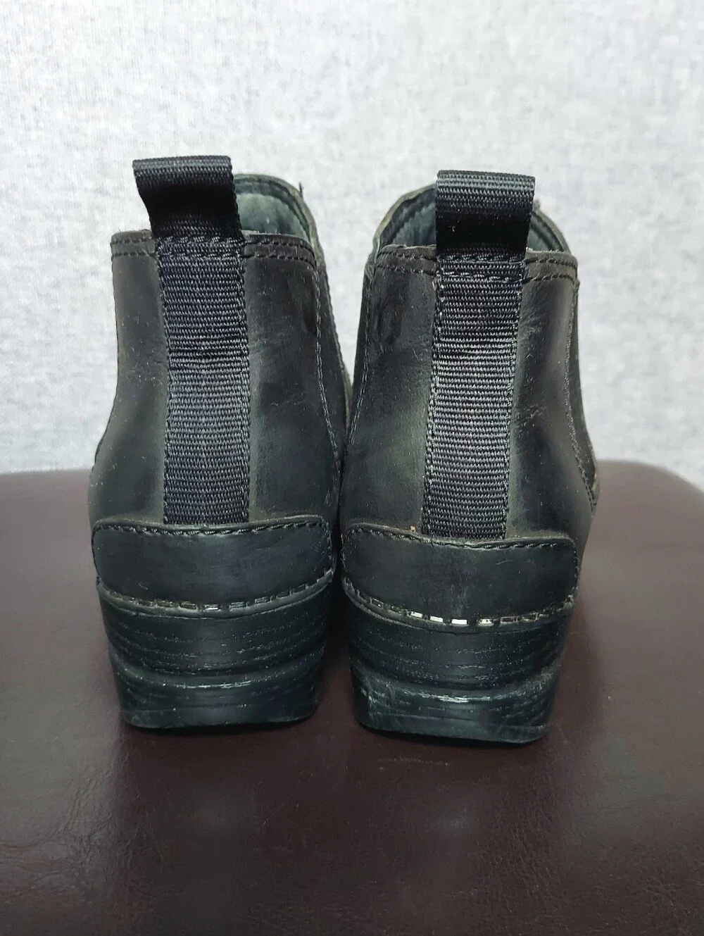 Dansko Frankie Rocker Botton Black Leather Chelsea Ankle Boots Women 38 (US 7.5)